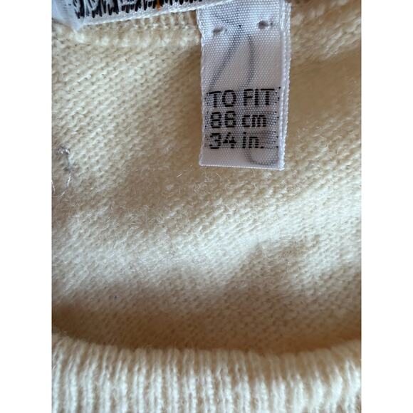 James Pringle Sweater unisex pink cream gray Argyle lux soft Wool Scotland Sz-M - Picture 4 of 7